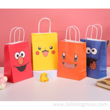 Tote fashion kraft paper bags with handles